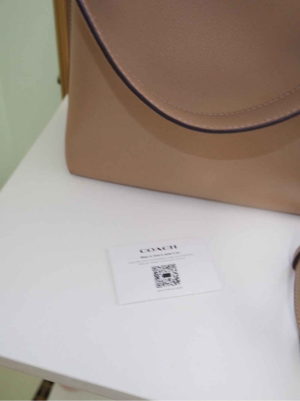 COACH Taupe Pebble Leather Small Town Bucket Bag Crossbody Handbag Gold Hardware - Picture 5 of 5